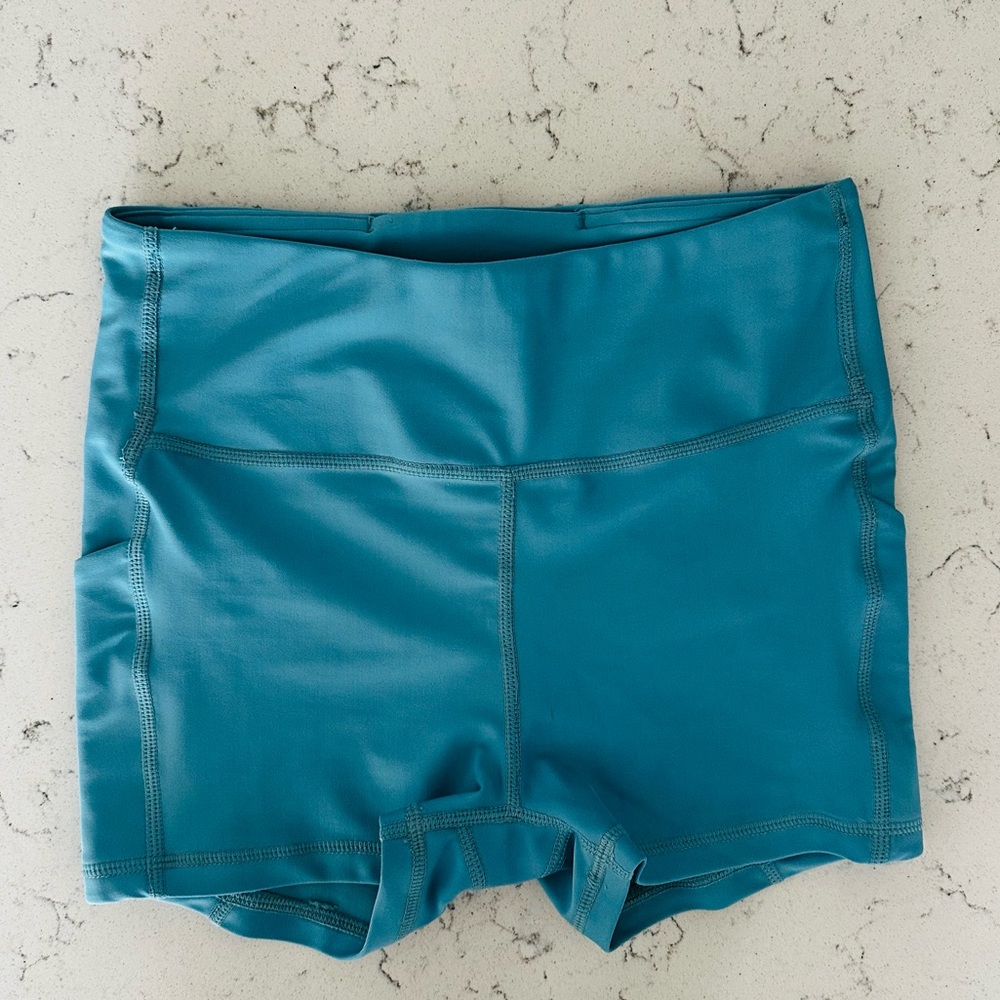 Rebel Athletic Teal Spandex Shorts, excellent condition